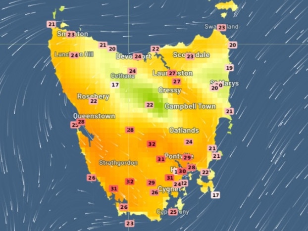 HEAT IS ON: Tassie’s south cracks 30-degree mark