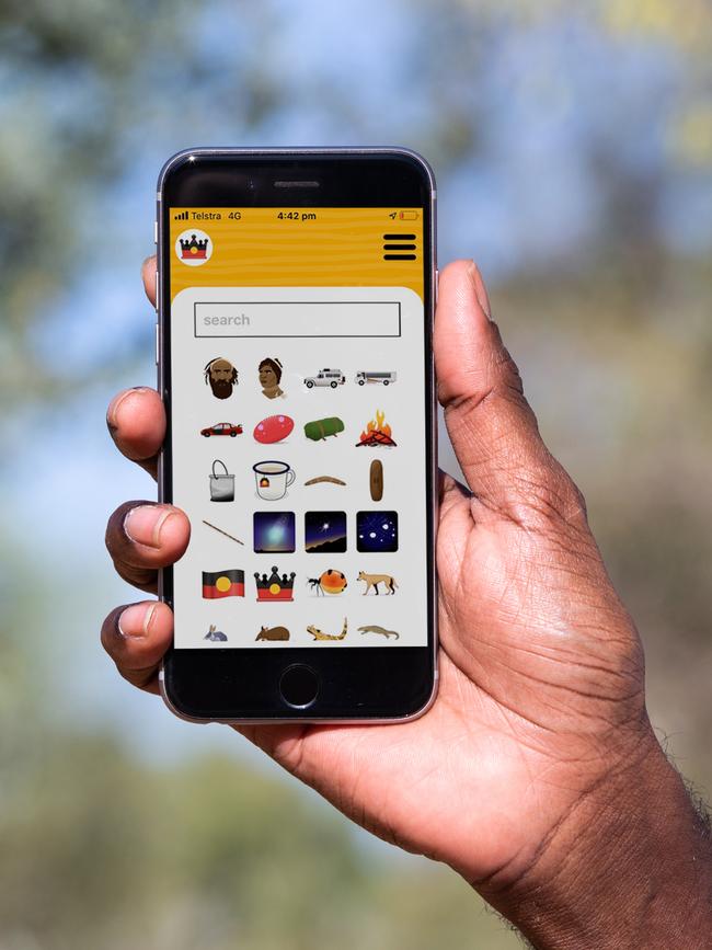 A new 'Indigemoji' app has been developed in Central Australia. Photo: Emma Murray