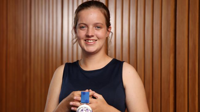 DAILY TELEGRAPH - Pictured at the Pride of Australia Awards at the Sydney Opera House today is Jennifer Webb. Brave teenage lifeguard who saved a drowning man in the surf 80m out to sea last Easter weekend. Picture: Tim Hunter.