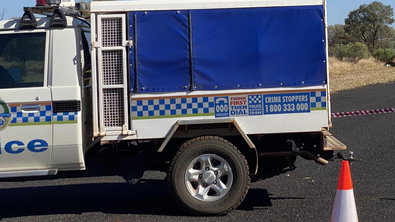 The scene of a tour bus crash near Hermannsburg in Central Australia. Picture: Daniel Sumpton