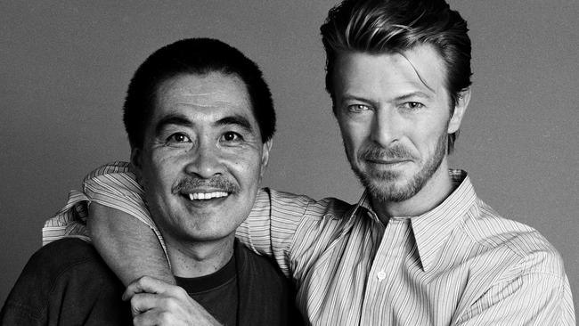 Masayoshi Sukita and David Bowie. Picture: Mark Higashino