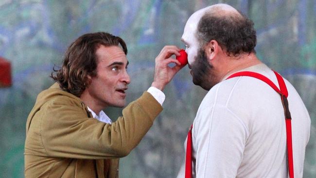 Joaquin Phoenix on the set of The Joker. Picture: BackGrid