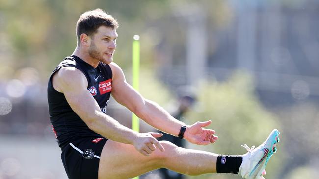 Taylor Adams left training early on Tuesday and has been ruled out of the grand final. Picture: Michael Klein