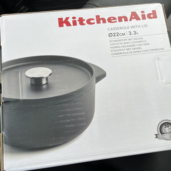 The cast iron casserole pot will cost shoppers 150 credits, with similar KitchenAid versions retailing for $499.95. Picture: Supplied/news.com.au