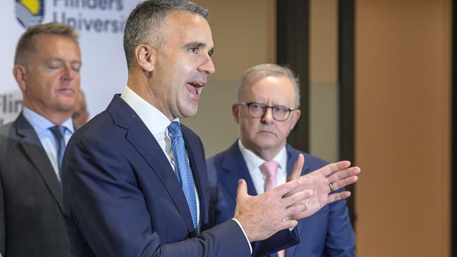 Premier Peter Malinauskas and Prime Minister Anthony Albanese at the opening of the new building at Flinders University. Picture: NewsWire/Roy VanDerVegt