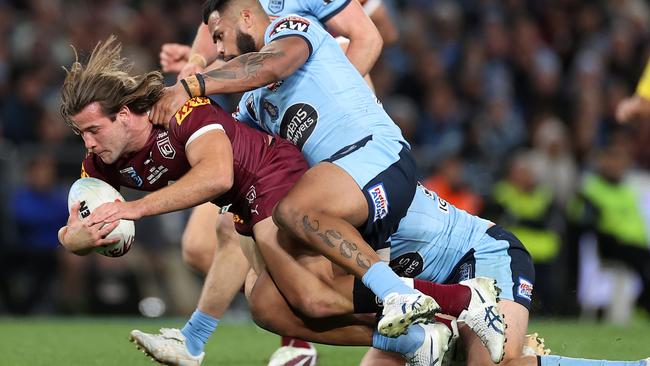 Pat Carrigan was one of the Maroons’ best in Origin I. Picture: Cameron Spencer/Getty Images