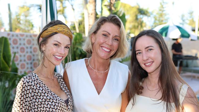 Pippa Jeffrie, Larissa Rose and Valeska Brandl at The Shores Miami Motel launch for Gold Coast at Large. Picture, Portia Large