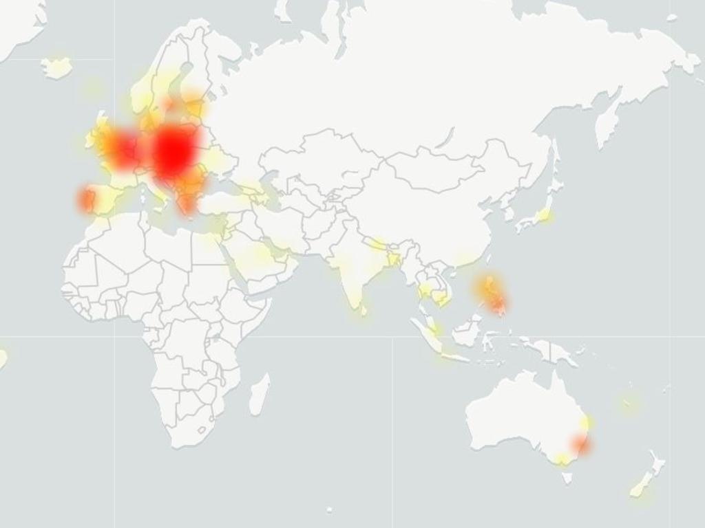 Where the complaints are coming from, according to Down Detector.