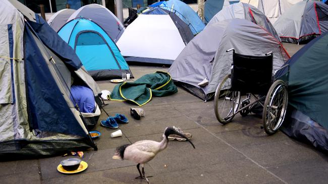 Tent city in Martin Place was home for six months to some people. Picture: John Grainger