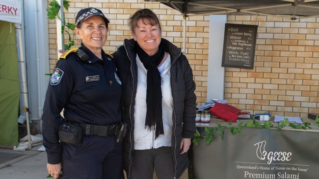 Senior police liaison officer Roneece Cupitt and Nancy Furmstone at the Kingaroy BaconFest 2023.