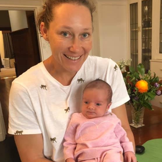 Australian tennis pro Sam Stosur and baby Genevieve.