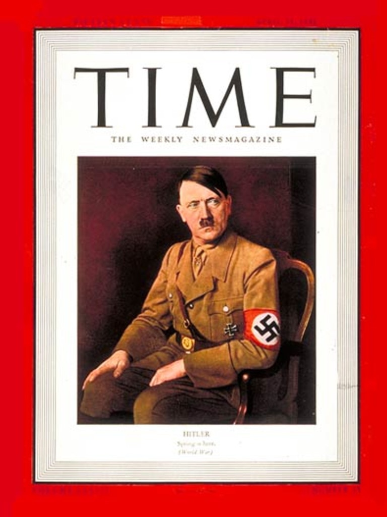 Cover of ‘Time’ magazine for 1938. Time named Adolf Hitler as their ‘Person of the Year’ for 1938. Picture: TIME Magazine