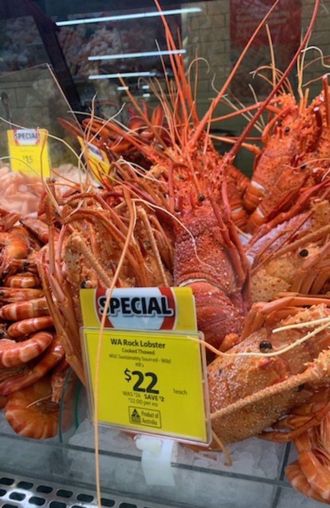 Woolworths has now slashed its price on whole WA lobsters too. Picture: Supplied