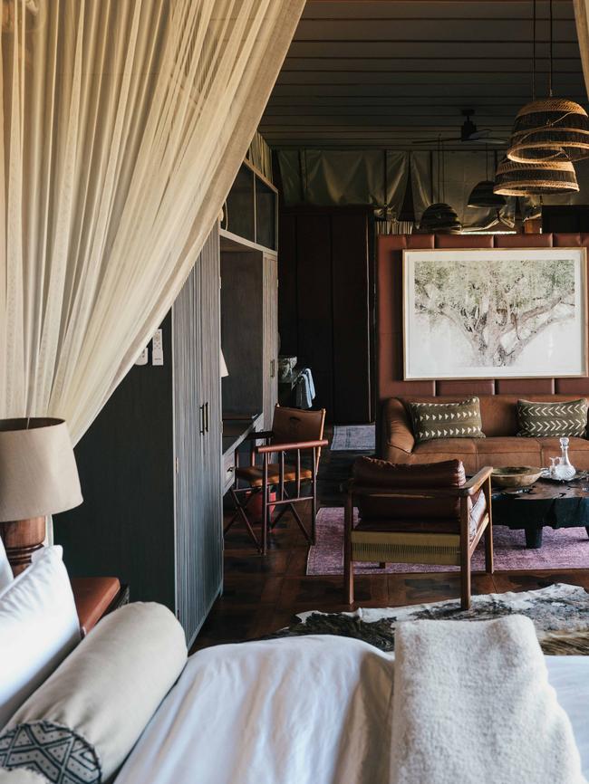 Suites feature African textiles, Turkish carpets and billowing beds.