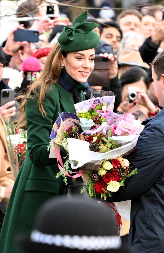 Kate was seen graciously greeting fans outside the church. Picture: Jordan Peck/Getty Images