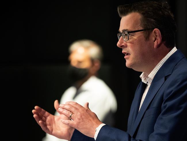 Victorian Premier Daniel Andrews at a daily briefing on October 3 in Melbourne, Australia. Picture: Getty