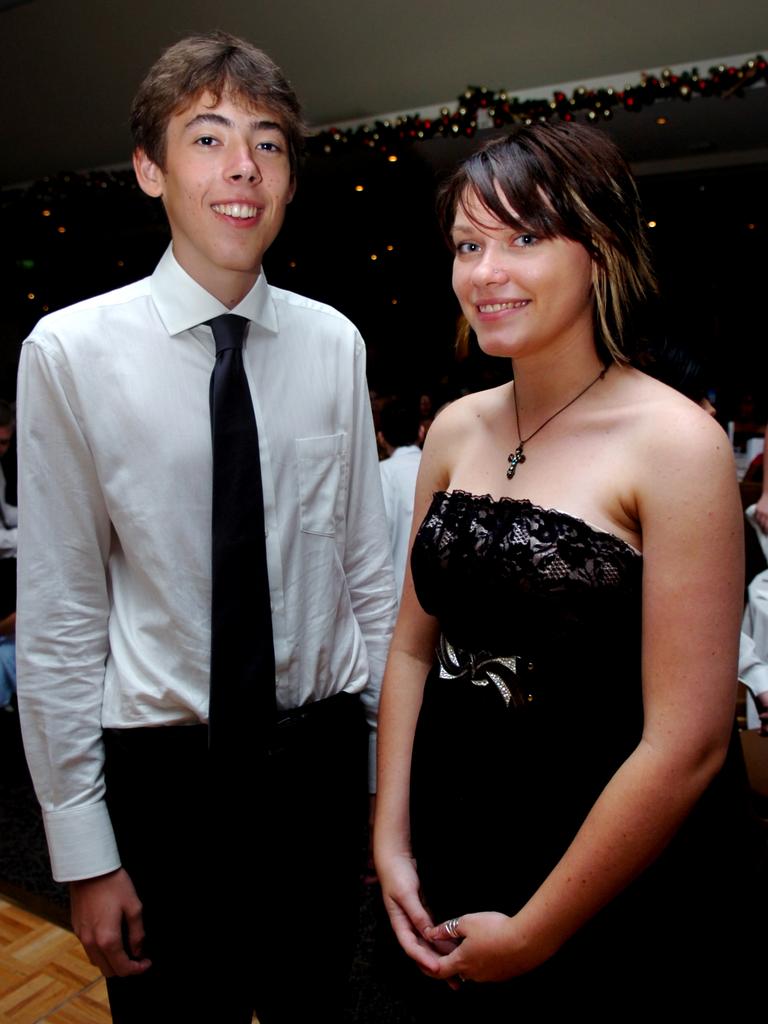 Harrison Quenault and Alexis Morris-Lovell at the 2009 St John’s Catholic Senior College formal. Picture: NT NEWS