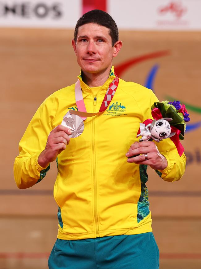 Darren Hicks wins Silver in Men’s C2 3000m Individual Pursuit Final 2020 Tokyo Paralympic Games. Picture: Greg Smith