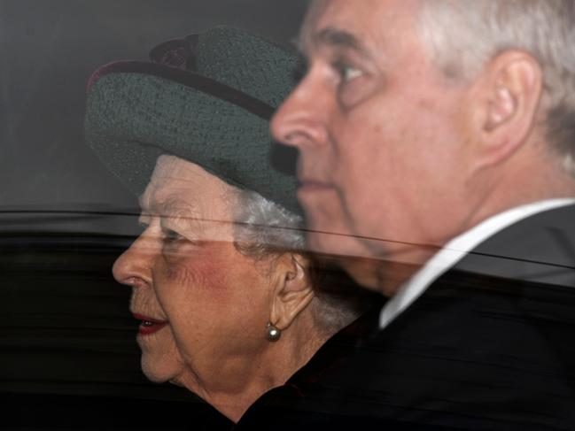 Queen Elizabeth II and Prince Andrew after Prince Philip’s death.