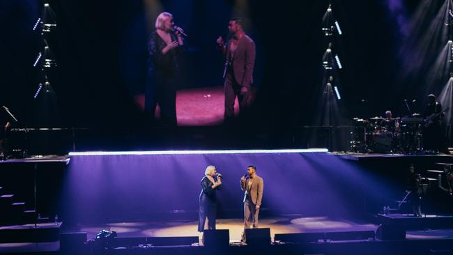 The Voice winner Bella Taylor-Smith joined her mentor for an emotive rendition of the Celine Dion and Andrea Bocelli classic.