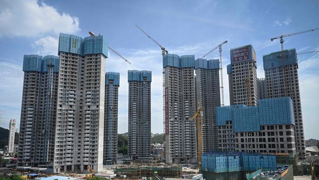 Under-construction housing complex by Chinese property developer Poly Group in Dongguan, in China's southern Guangdong province. (Photo by Jade GAO / AFP)