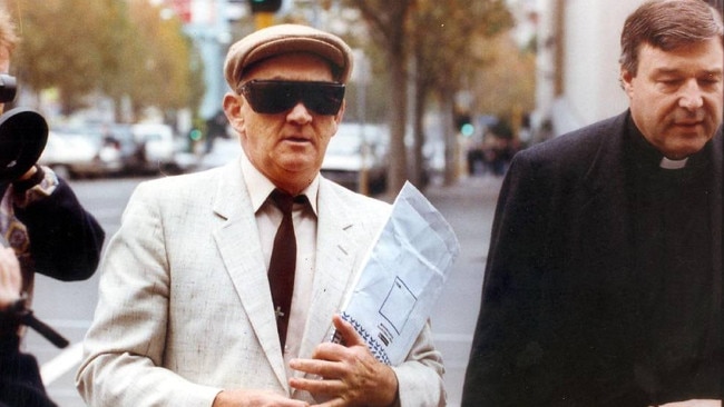 The now convicted pedophile Gerald Ridsdale attends court in 1993.