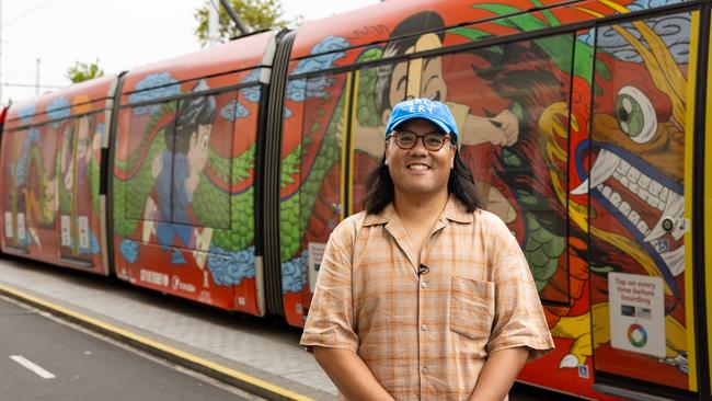 Artist Andrew Yee who created the Lunar New Year dragon design for Sydney's CBD light rail.