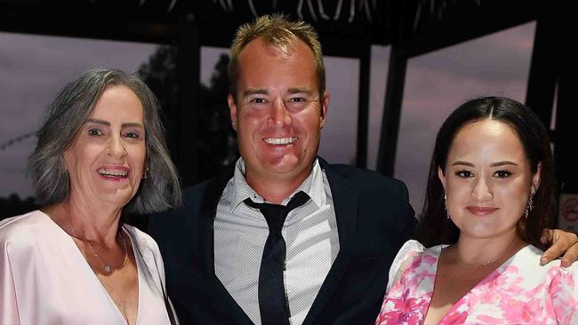 Sue Gordon with Scott and Steph Whitcombe at the Fraser Coast Business &amp; Tourism Awards in Maryborough. Picture: Patrick Woods.