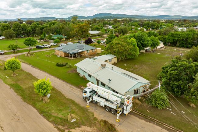 Huge storms late Sunday caused a massive flash flood in the middle of the night in Eugowra, with houses washed off their foundations, and cars and other items strewn though the town. Picture: Chris Watson/Farmpix Photography
