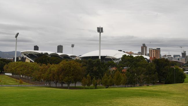 The empty parklands around Adelaide Oval. Unlike NSW and Victoria, South Australian has not had crowds disobeying rules on public gathering. Picture: Getty Images