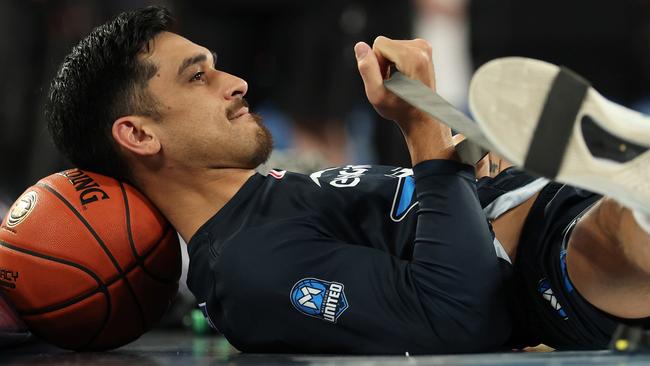 MELBOURNE, AUSTRALIA - MARCH 12: Shea Ili of United warms up ahead of game two of the NBL Grand Final Series between Melbourne United and Illawarra Hawks at John Cain Arena, on March 12, 2025, in Melbourne, Australia. (Photo by Daniel Pockett/Getty Images)