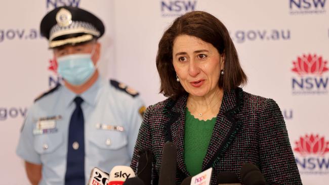 Premier Gladys Berejiklian pictured at a Covid-19 update press conference in St Leonards. Picture: NCA NewsWire / Damian Shaw