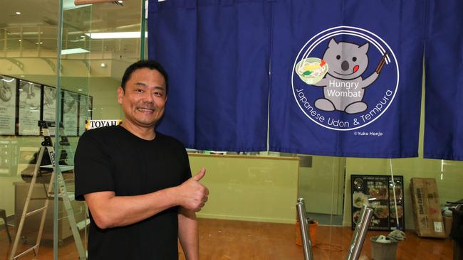 Yoshinori Kishimoto is about to open a Japanese noodle restaurant in Orchid Plaza called the Hungry Wombat. Picture: PETER CARRUTHERS 