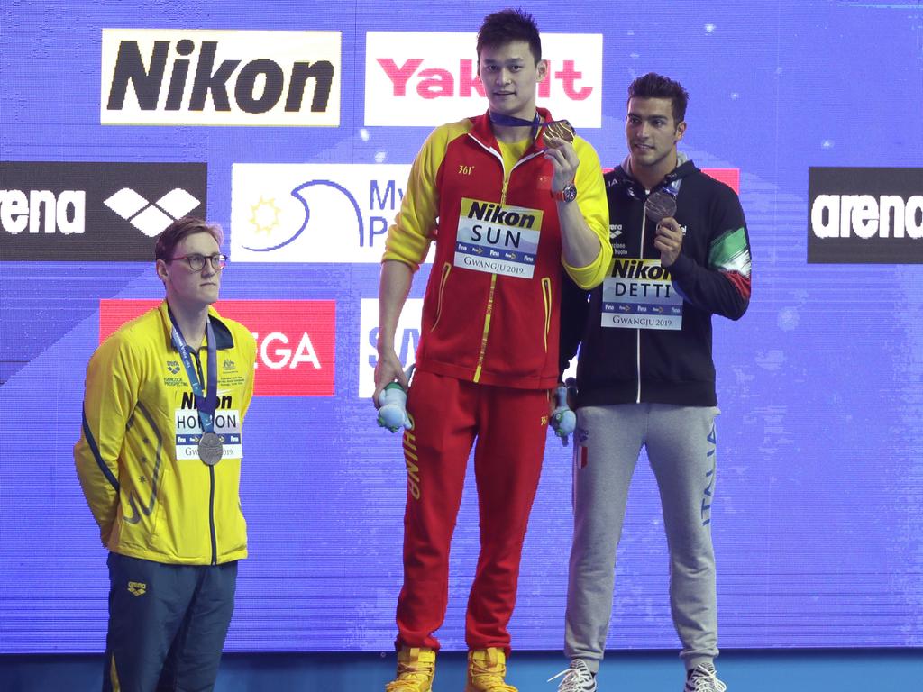 Aussie star Mack Horton refused to share the podium with Sun Yang at this year’s World Championships.