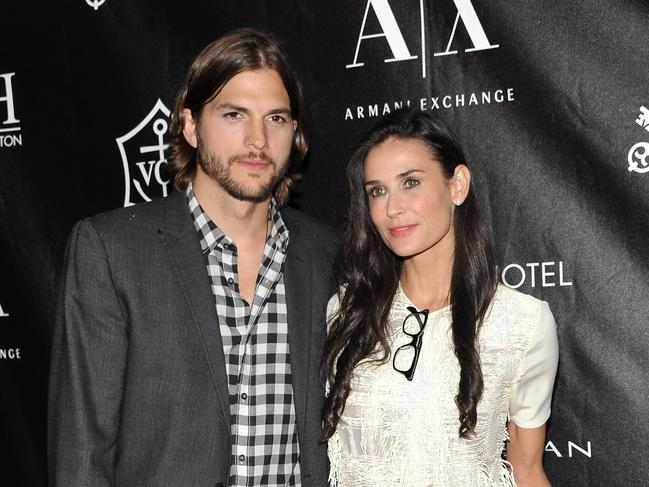 Demi Moore, with Ashton Kutcher, suffered a miscarriage in 2004. Picture: Getty Images