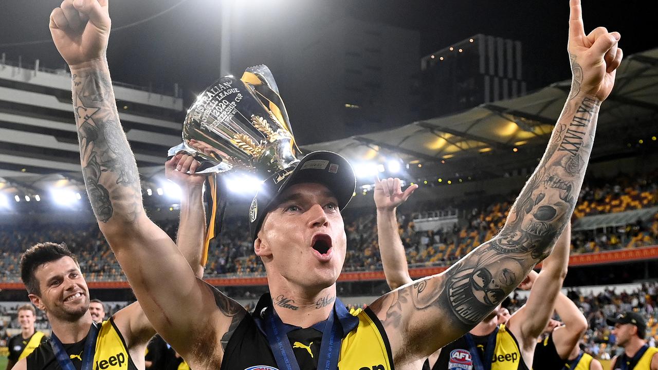 Richmond star Dustin Martin has been voted the best finals player for a third time. Picture: Bradley Kanaris/AFL Photos/via Getty Images