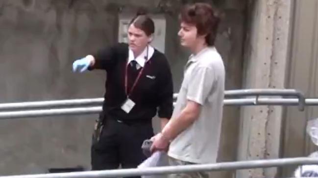 Murray John Miller, right, is led into court during an earlier appearance. Picture: 7NEWS Adelaide