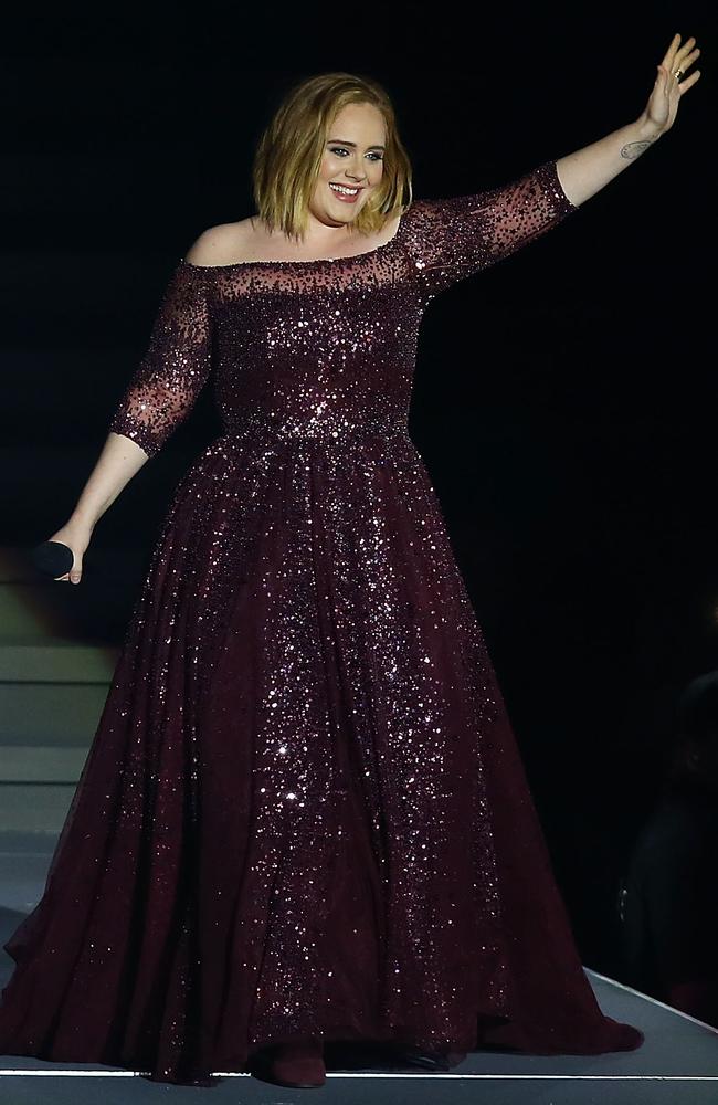 Adele shows off Zuhair Murad gown at Las Vegas residency