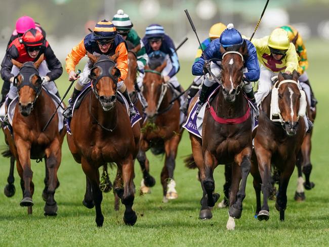 Do You Reckon ridden by Kerrin McEvoy wins the Melbourne Cup Carnival Country Final at Flemington Racecourse on November 05, 2020 in Flemington, Australia. (Scott Barbour/Racing Photos via Getty Images)