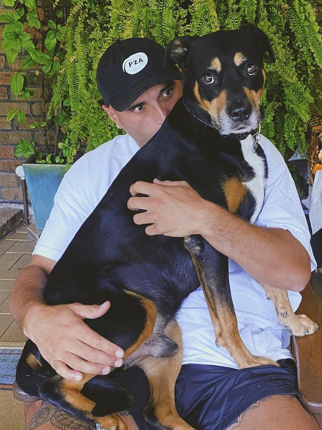 Port Adelaide Player Sam Powell-Pepper with his dog Abel. Picture: Instagram