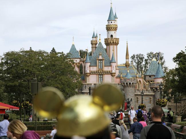 Sleeping Beauty's Castle in the background at Disneyland Resort in Anaheim, California. Picture: AP