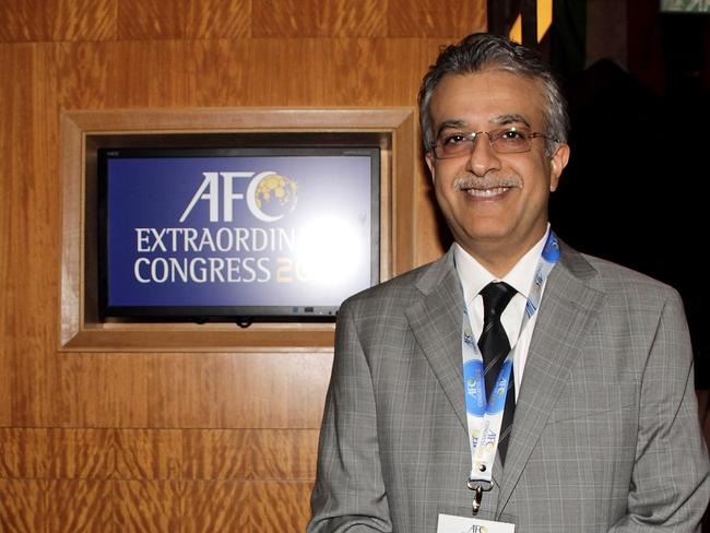 KUALA LUMPUR, MALAYSIA - MAY 02: Sheikh Salman Bin Ebrahim Al Khalifa of Bahrain poses after he was elected as the 11th President of the Asian Football Confederation during the 2013 AFC Congress at the Mandarin Oriental Hotel on May 2, 2013 in Kuala Lumpur, Malaysia. (Photo by Stanley Chou/Getty Images)
