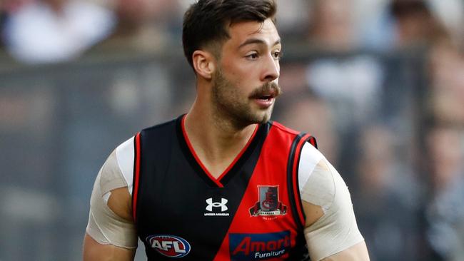 Essendon’s Kyle Langford couldn't stop Jamie Elliott’s matchwinning goal. Picture: Dylan Burns/AFL Photos via Getty Images