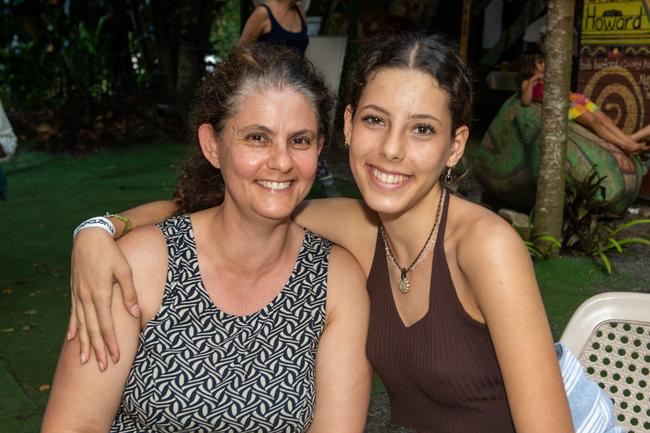 Georgia Matache-Johnson and Bonnie Syme from Airlie Beach at Wintermoon Festival at Mount Charlton.Picture: Michaela Harlow