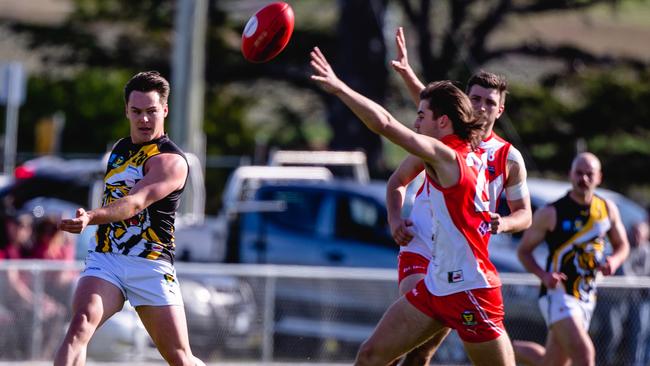 Kieran Lovell (left) was the star in the Tigers breakthrough victory against Clarence last weekend. Picture: SOLSTICE DIGITAL