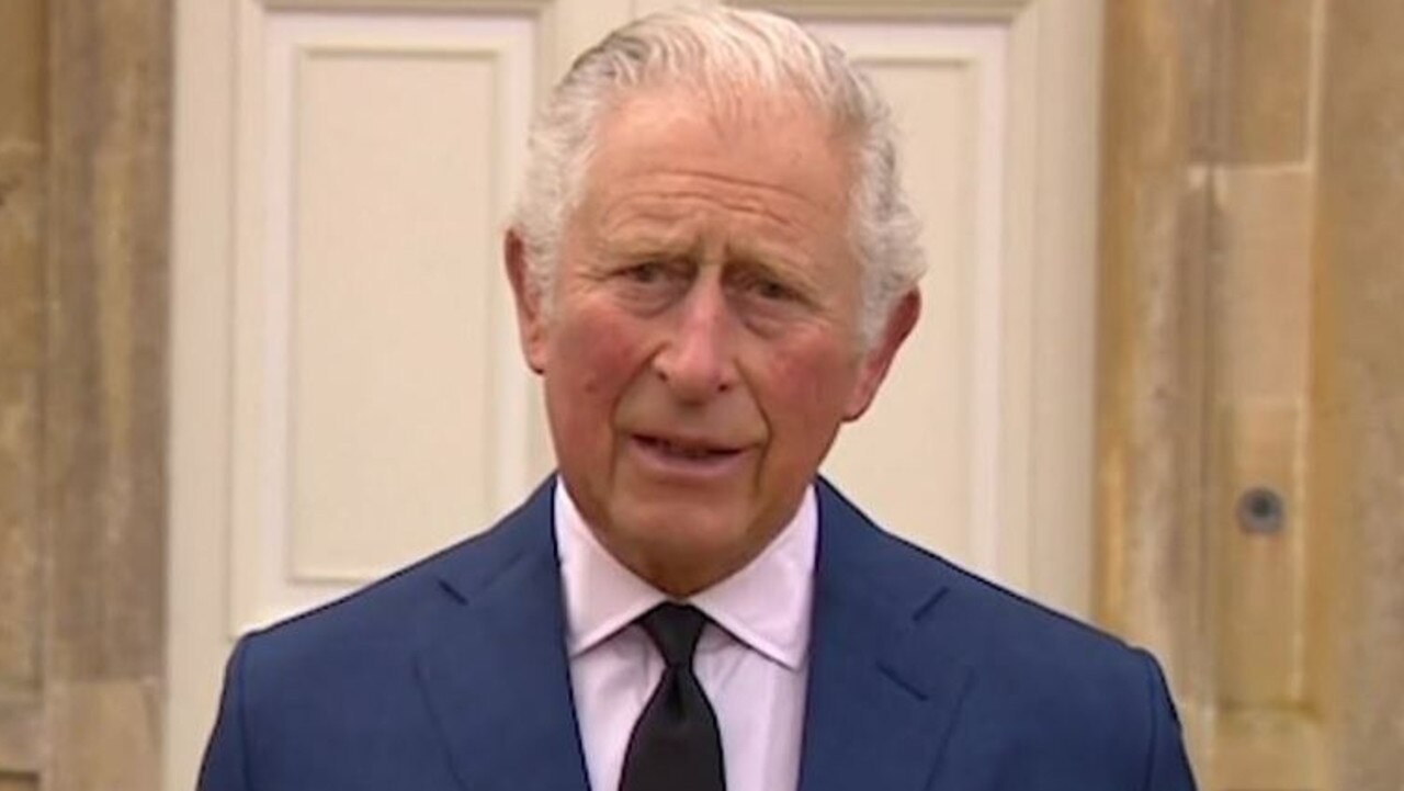 Prince Charles makes a statement about the death of his father, Prince Philip. Picture: Twitter