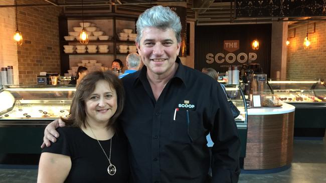 The Scoop Artisan Gelato owners Theo and Mary Koutrodimos. Picture: Jenifer Jagielski