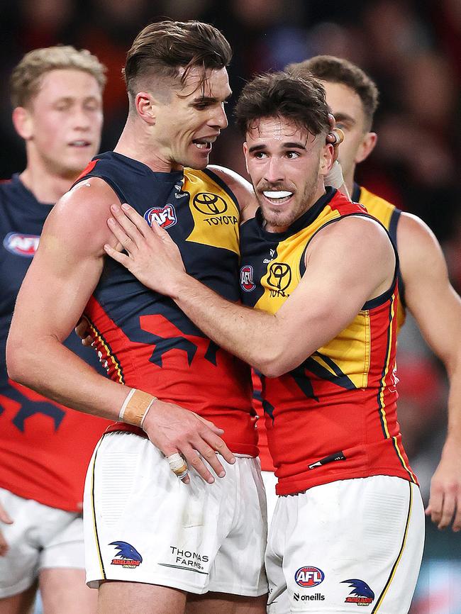 Ben Keays kicked five goals in a big night out for the Crows. Picture: Mark Stewart