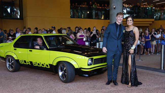 Willem Archbold and Emily Grace arrive at the Trinity Bay High School formal evening, held at the Cairns Convention Centre. Picture: Brendan Radke