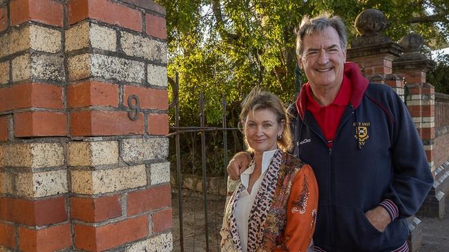 Steve and Jane Wilson outside Lamb House at Kangaroo Point. Picture: David Kapernick